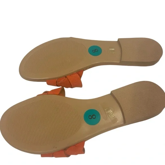 Mila Paoli Orange Braided Slide Sandals Shoes New - Picture 4 of 4